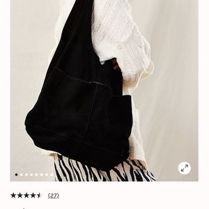 Free People black suede tote bag
